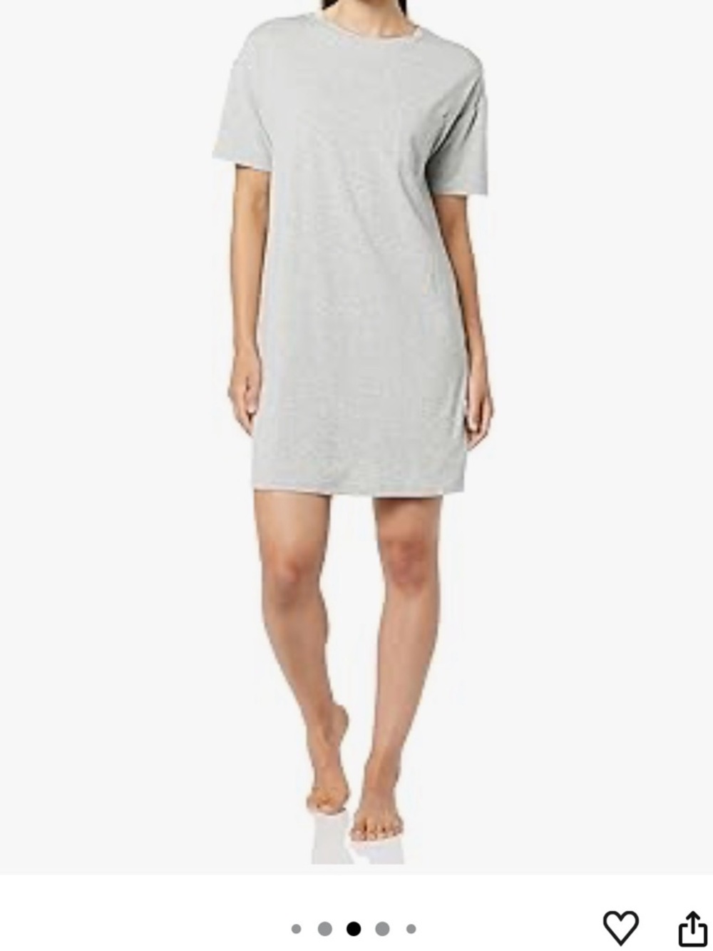 Amazon Essentials Women's Short Sleeve Sleep Tee Dress - Light Gray